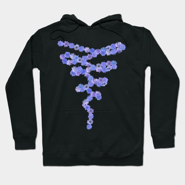 Blue and Purple Chicory Flowers Chain Hoodie by Flowers on t-shirts